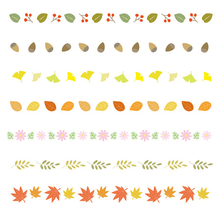 autumn decorative bordersのイラスト素材