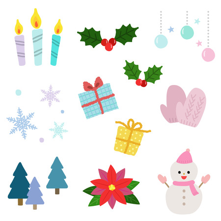 Set of winter elementのイラスト素材