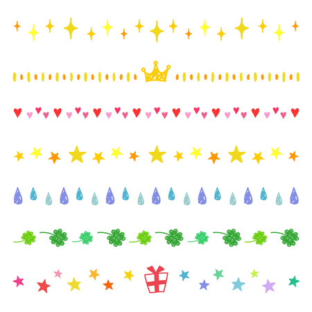 Hand drawn illustration bordersのイラスト素材
