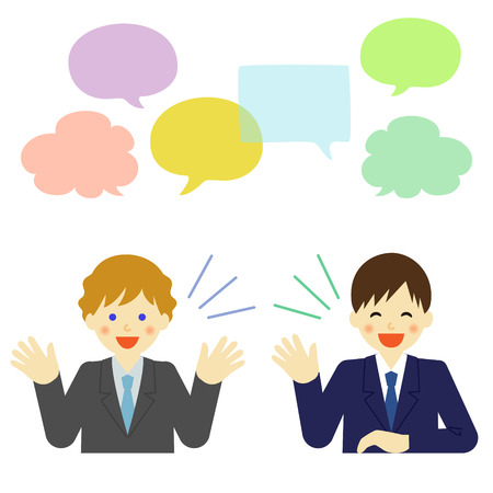 Two businessmen talking to each otherのイラスト素材