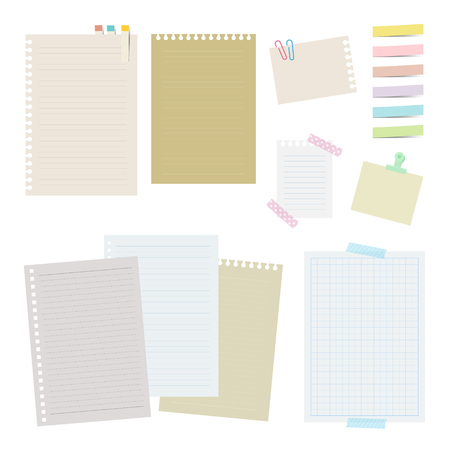Collection of notebooks and papers.のイラスト素材