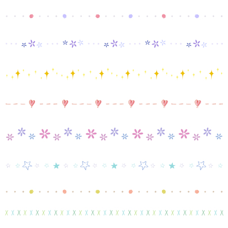 pastel line bordersのイラスト素材