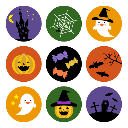 set of Halloween iconsのイラスト素材