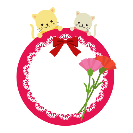 Cat greeting cardのイラスト素材