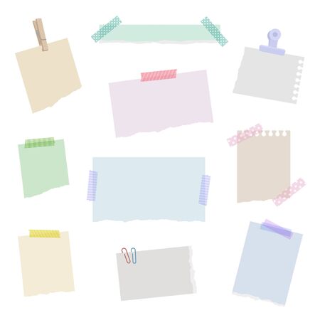 Set of various torn papersのイラスト素材
