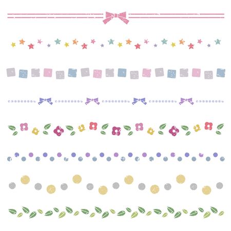 Set of cute stamp bordersのイラスト素材