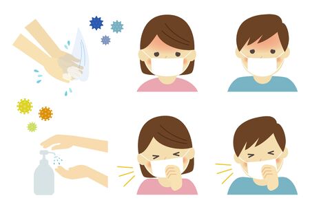 Infectious disease and prevent infectionsのイラスト素材