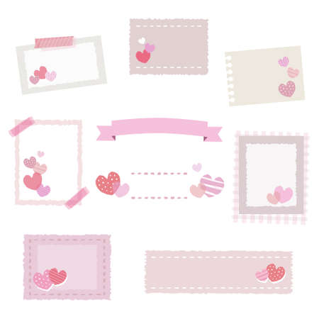 set of heart framesのイラスト素材