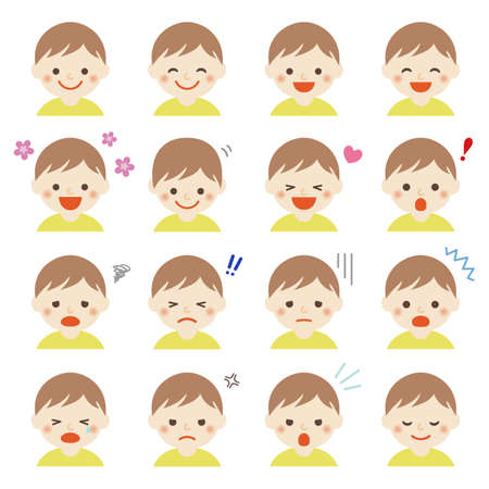 Facial expressions of babyのイラスト素材
