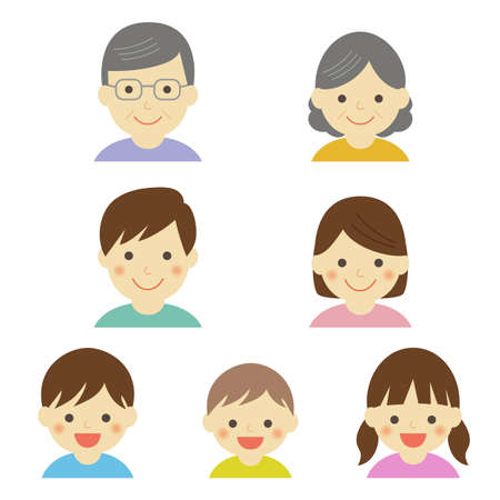 Set of family iconsのイラスト素材