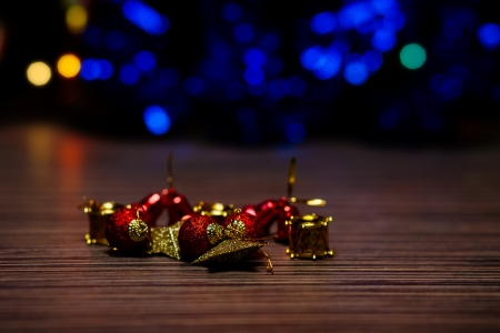 Christmas background with decoration details. Shallow depth of field