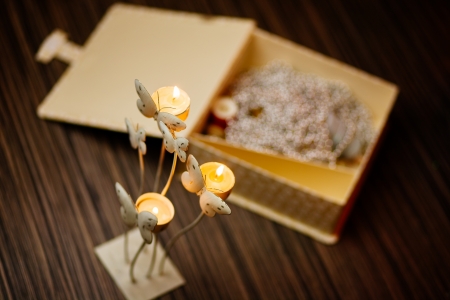 Christmas background with decoration details. Shallow depth of fieldの写真素材