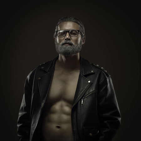 Portrait of tough old manの写真素材