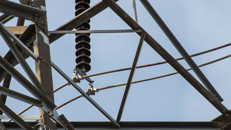 high voltage post. High-voltage tower sky background. Electricity is the major energy of the world.の写真素材