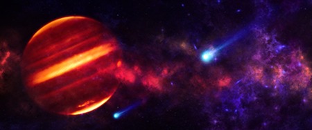 Planets and galaxies, science fiction wallpaper. Beauty of deep space. Billions of galaxies in the...