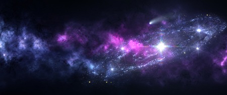 Planets and galaxies, science fiction wallpaper. Beauty of deep space. Billions of galaxies in the universe Cosmic art backgroundの写真素材