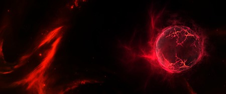 Planets and galaxies, science fiction wallpaper. Beauty of deep space. Billions of galaxies in the...