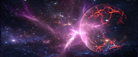 Planets and galaxies, science fiction wallpaper. Beauty of deep space. Billions of galaxies in the universe Cosmic art backgroundの写真素材