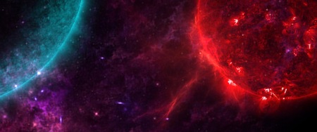 Planets and galaxies, science fiction wallpaper. Beauty of deep space. Billions of galaxies in the universe Cosmic art backgroundの写真素材