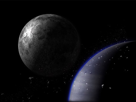 Planets and galaxies, science fiction wallpaper. Beauty of deep space. Billions of galaxies in the...