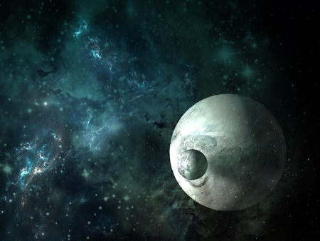 Planets and galaxy, science fiction wallpaper. Beauty of deep space. Billions of galaxies in the...