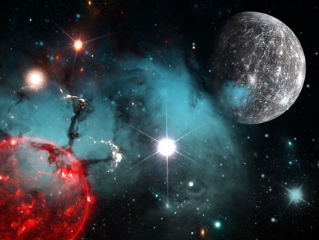 Planets and galaxy, science fiction wallpaper. Beauty of deep space. Billions of galaxies in the universe Cosmic art backgroundの写真素材