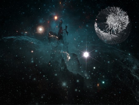 Planets and galaxy, science fiction wallpaper. Beauty of deep space. Billions of galaxies in the universe Cosmic art backgroundの写真素材
