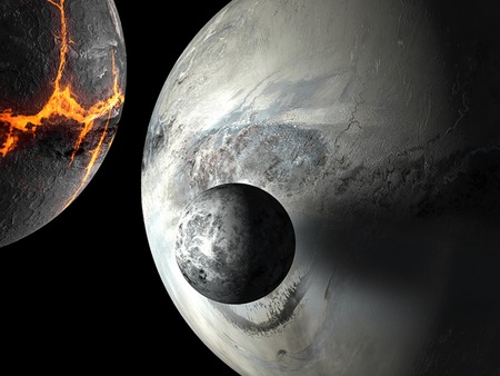 Planets and galaxy, science fiction wallpaper. Beauty of deep space. Billions of galaxy in the...