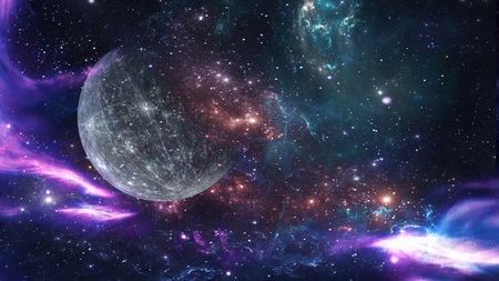 Planets and galaxy, science fiction wallpaper. Beauty of deep space. Billions of galaxy in the universe Cosmic art backgroundの写真素材