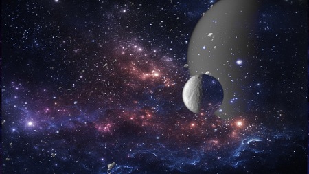 Planets and galaxy, science fiction wallpaper. Beauty of deep space. Billions of galaxy in the universe Cosmic art backgroundの写真素材