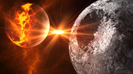 Planets and galaxy, science fiction wallpaper. Beauty of deep space. Billions of galaxy in the universe Cosmic art backgroundの写真素材