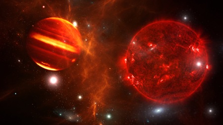Planets and galaxy, science fiction wallpaper. Beauty of deep space. Billions of galaxy in the...