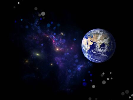 Galaxy a system of millions or billions of stars, together with gas and dust, held together by gravitational attraction.の写真素材