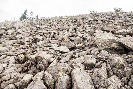 Lusen hill with giant blockfield in Bavarian Forest mountains in Germany