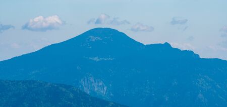 Velky Choc hill in Chocske vrchy mountains from Klak hill in Velka Fatra mountains in Slovakia during beautiful springtime dayの写真素材