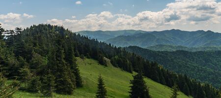 beautiful springtime Velka Fatra mountains scenery from Tlsta hill in Slovakia