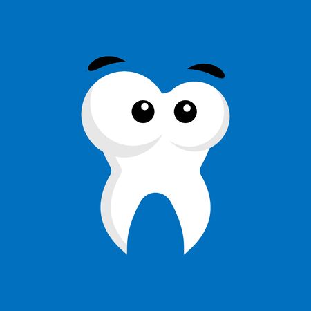 funny cartoon tooth character.vector illustration.