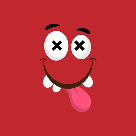 dead cartoon character face.vector illustration.のイラスト素材