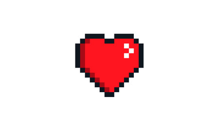 heart pixel icon.isolated on white background.vector illustrationのイラスト素材