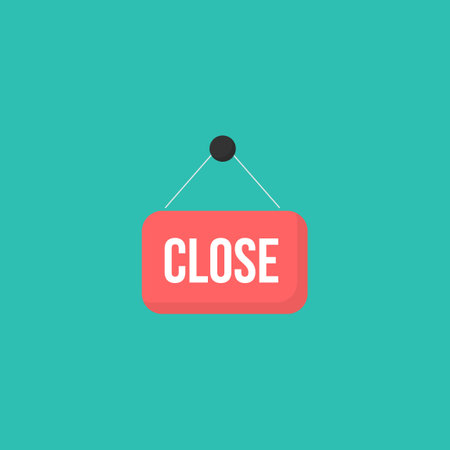 close sign.flat design, vector illustration.Simple vector icon.