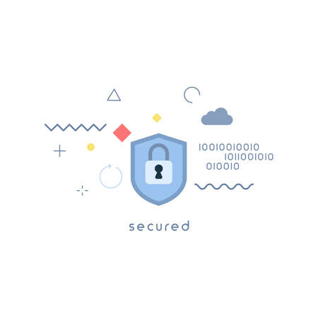 secured concepts.secured modern vector illustration concept. Simple vector icon.design for web UI, mobile upp, banner, poster.のイラスト素材
