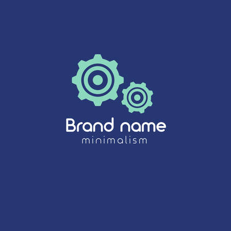 gears logo concept. Designed for your web site design, logo, app, UI. corporate identity logo for your brand. minimalism vector illustration.のイラスト素材