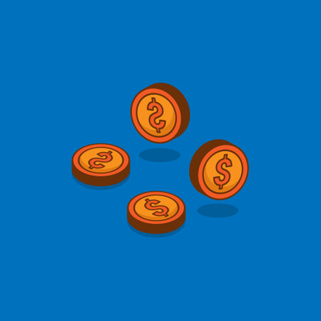 dollar coin isometric icon .isometric vector illustration.のイラスト素材