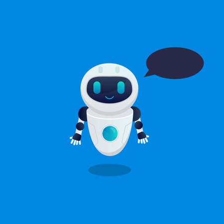 Cute smiling happy bot with speech bubble.vector illustrationのイラスト素材