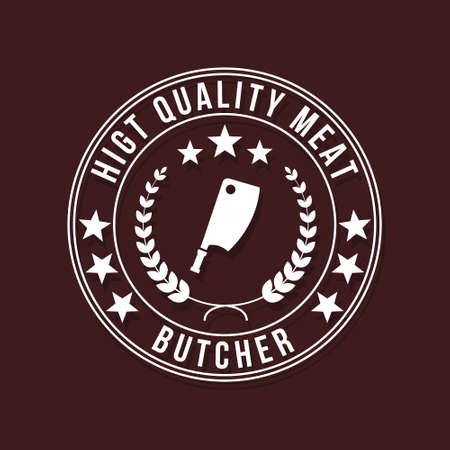 white butcher quality stamp..hight quality meat.rubber stampのイラスト素材