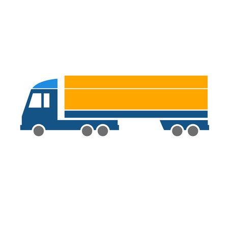 vector flat design truck transportation icon isolated on white backgroundのイラスト素材