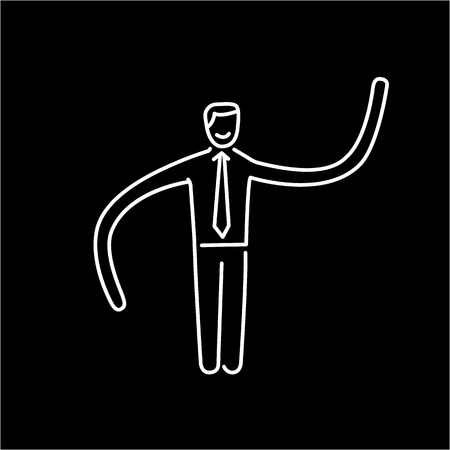 Vector resilience and flexibility skills icon of businessman with long hands のイラスト素材