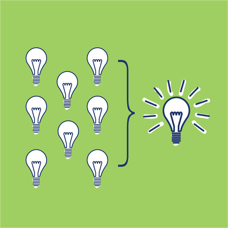 Vector facilitating skills icon of creating one big idea from many small ideas のイラスト素材