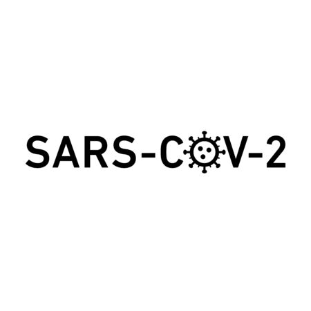 Sars Cov 2 icon. Vector concept illustration of Covid-19 virus | flat design infographic icon black on white backgroundのイラスト素材