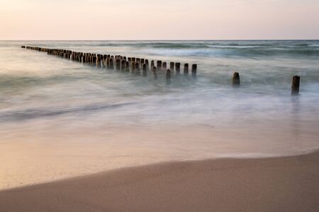 Wave breaker in the Baltic seaの写真素材